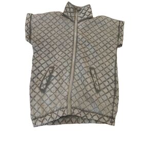 Cobblestone Living Cotton Zip Up Sleeveless Oversized Sweater VEST Italy…